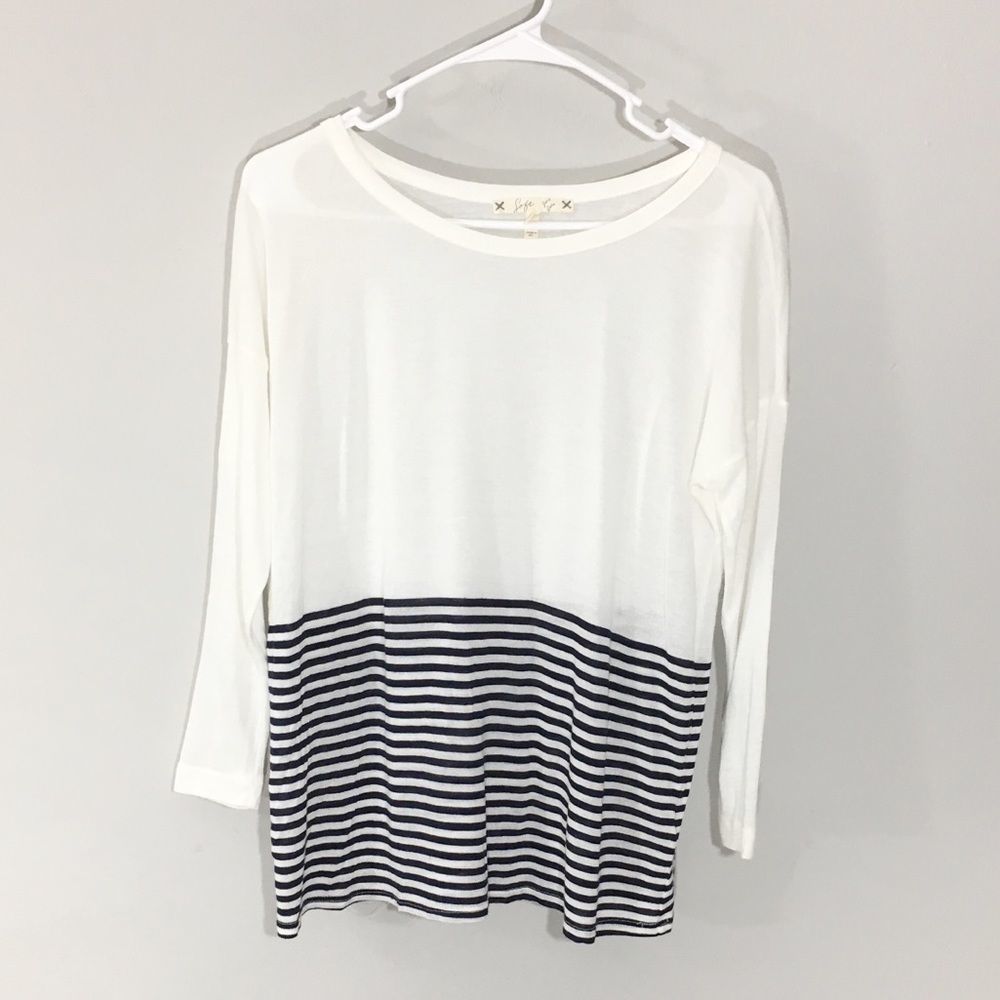 Soft Joie XS stripe 3/4 Sleeve T-Shirt XS - Picture 1 of 5
